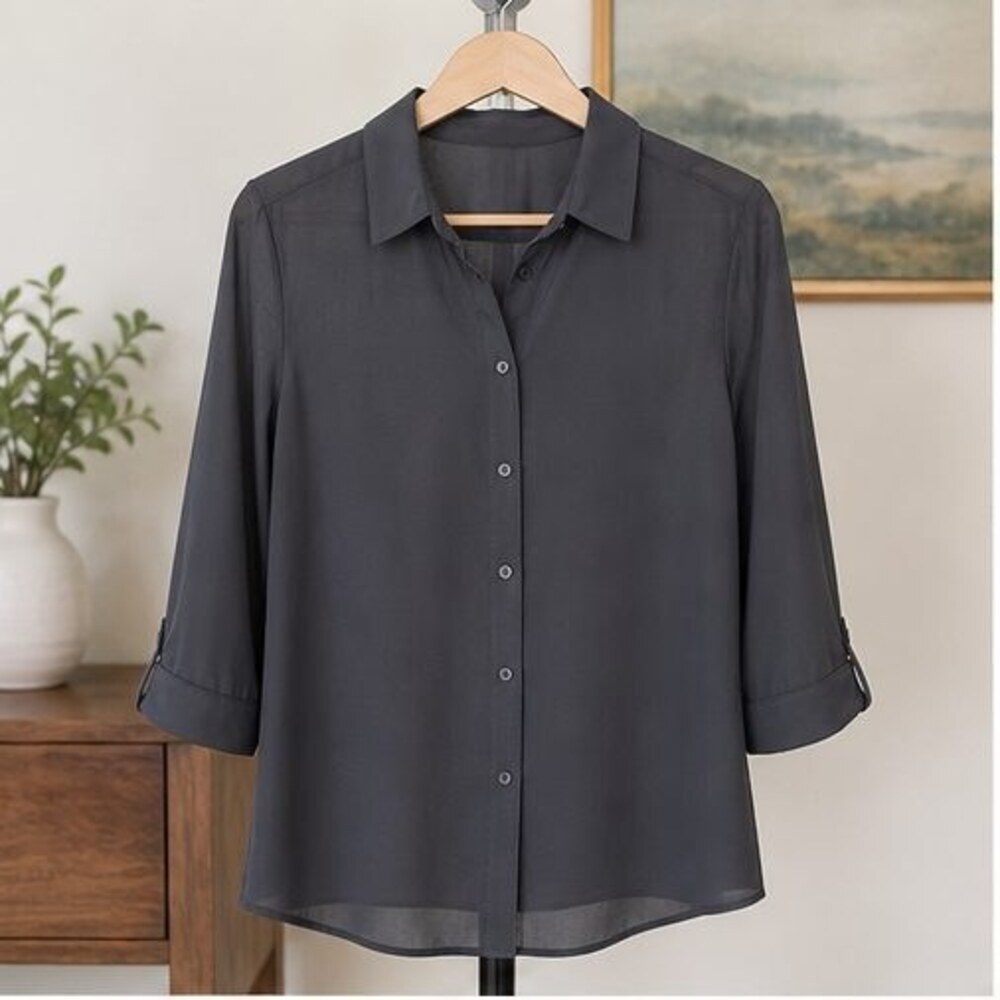 Charcoal Puff Sleeve Top